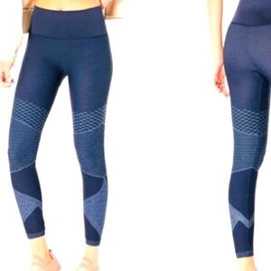 Spanx seamless moto leggings blue